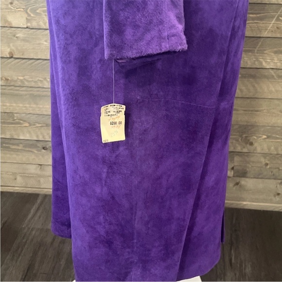 Vintage Onde Purple Suede Zip Dress Pockets 16 - Picture 10 of 16